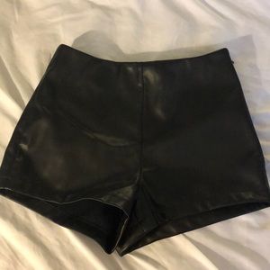 faux leather shorts